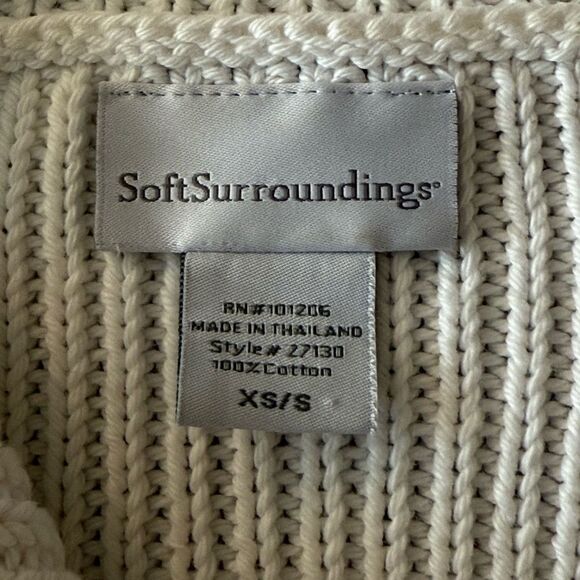 Soft Surroundings Women’s White Cotton Tunic Sweater. Size XS/S. - Picture 10 of 11